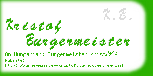 kristof burgermeister business card